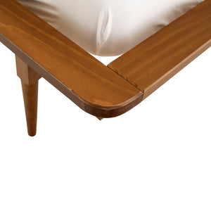 English Elm Walker Edison - Mid-Century Solid Pine Queen Platform Bed with Spindle Headboard, Tapered Legs & No Box Spring Needed Caramel 94 L x 16 W x 6 H B185P169399