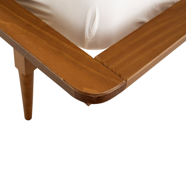English Elm Walker Edison - Mid-Century Solid Pine Queen Platform Bed with Spindle Headboard, Tapered Legs & No Box Spring Needed Caramel 94 L x 16 W x 6 H B185P169399