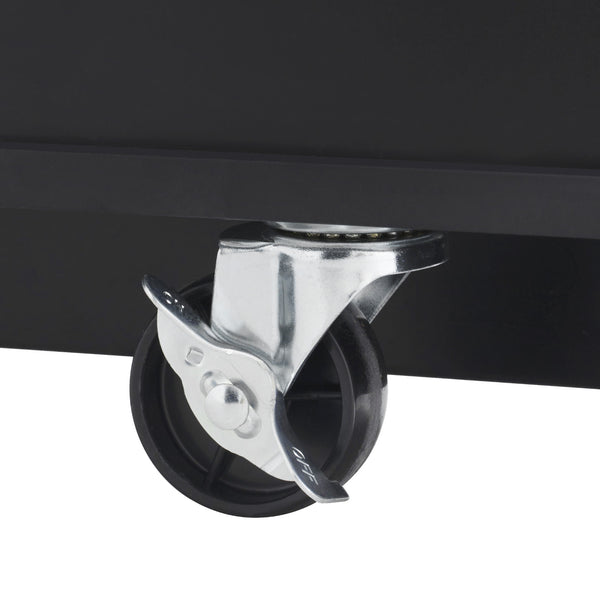 English Elm K&K Fluted Kitchen Island with Extendable Dining Table, Art Deco Mid-Century Design, Built-In Power Hub, Gold Handle Black N707S000018B