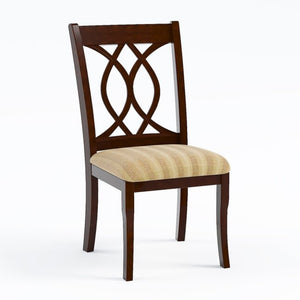 English Elm Contemporary Solid Wood Round Pedestal Dining Set Seats Four in Brown Cherry Finish B2741S00803