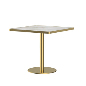 English Elm Square Modern Dining Table - 31.5" Faux Marble Bistro Table With Sturdy Metal Frame, Easy Assembly W3316P375693-GIGA