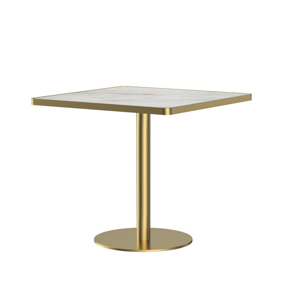 English Elm Square Modern Dining Table - 31.5" Faux Marble Bistro Table With Sturdy Metal Frame, Easy Assembly W3316P375693-GIGA