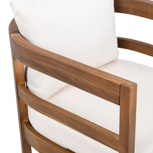 English Elm Outdoor Acacia Wood Dining Chairs with Cushioned Seats Patio Set of 2 Brown N768P362954B