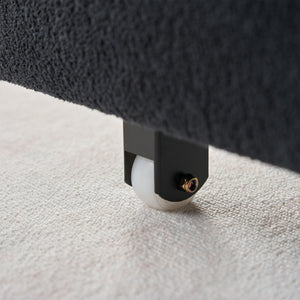 English Elm (old: W3163p269700) Convertible Chenille Sleeper Loveseat with Queen Pullout and Rolling Casters Black W3163S00100