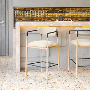 Zuo Modern Equinox Barstool - Stylish Oyster Gray & Natural Finish For Modern Hospitality Spaces & Comfort Gray 100% Polyester,Steel 110855-zuo-modern