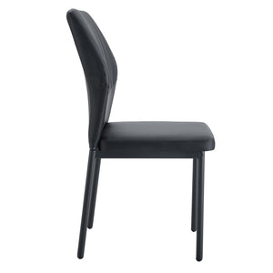 English Elm Luxury Pu Upholstered Dining Chair Set of 4 with Channel Stitching and Metal Legs W1512P494634