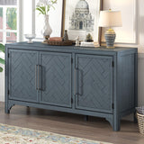 Storage Cabinet Sideboard with Adjustable Shelves, MDF+Pine Veneer, for Living, Entrance, Study Rooms