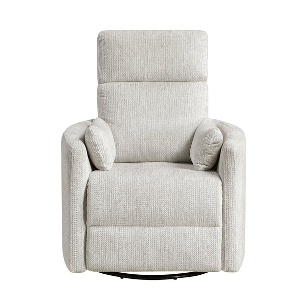 English Elm Modern Swivel Glider Recliner Chair with 360° Rotation, Plush Microfiber Upholstery & Pillows for Nursery Living Room Comfort Beige 33 L x 32.5 W x 26 H B011P395821