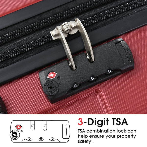 English Elm Hardshell Abs Checked Suitcase with 360 Spinner Wheels Expandable Tsa Lock 28 Inch Red N730P296747J