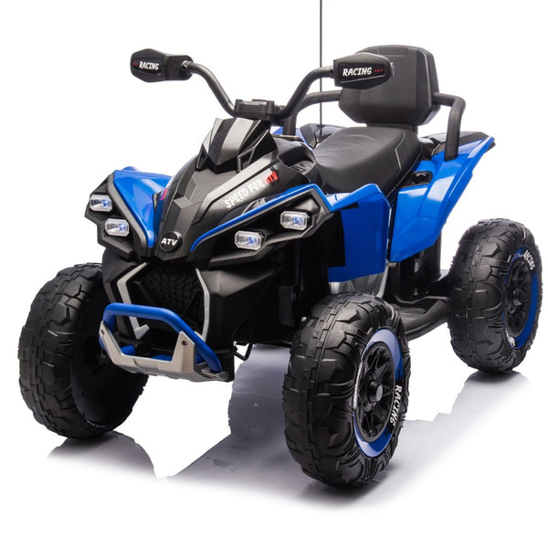 English Elm 24v Kids Electric Atv Xxxl Off-road Ride on with Remote Parental Control and Bluetooth Blue W1578P228313