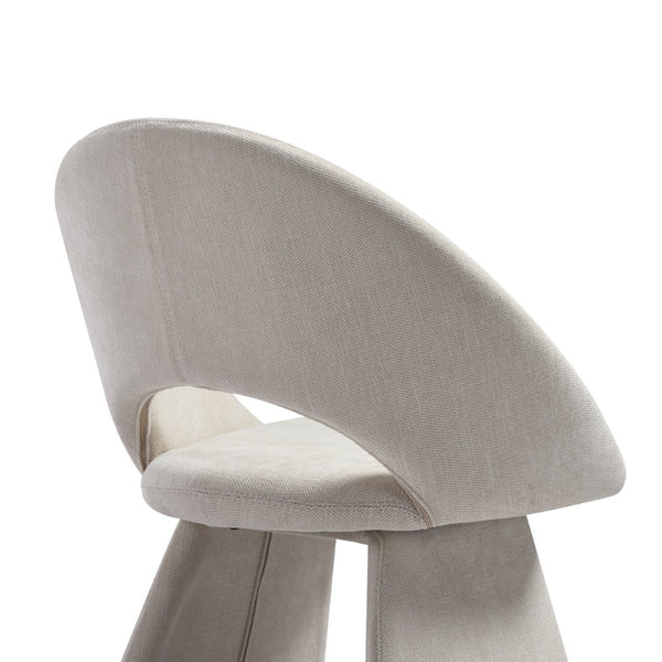 English Elm Angelina Curved Back Upholstered Dining Chairs Set of 2 Cream Modern Armless B2736P464808