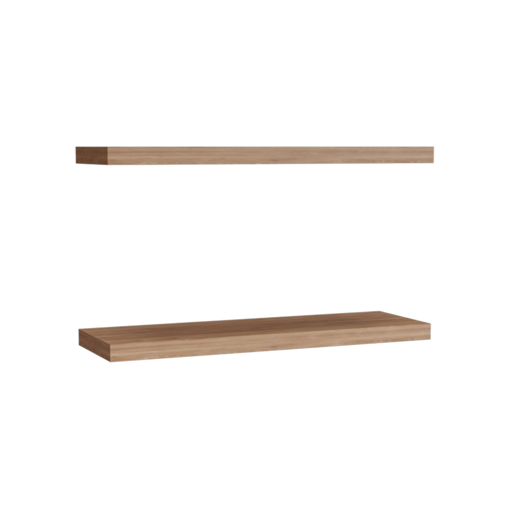 English Elm Floating Shelves - Modern Pine Finish, Set Of 2 For Stylish & Space-Saving Home Organization Solutions B097P250917