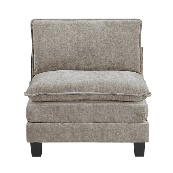 English Elm Modern 5-Piece Modular Sectional Set With Ottoman - Plush Chenille Upholstery For Versatile Comfort B011S01817