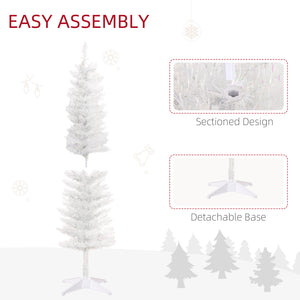 English Elm Homcom 5Ft Pencil Prelit Artificial Christmas Tree With 150 Colorful Leds – Perfect For Small Spaces! W2225P249677