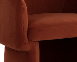 Sunpan Lauryn Lounge Chair - Contemporary Barrelback Design for Modern Living Spaces and Stylish Comfort Meg Rust