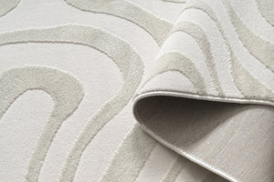 English Elm "Ava" Luxury Area Rug - Cream Abstract Design For Modern Elegance & Everyday Durability In Any Room B030P216129