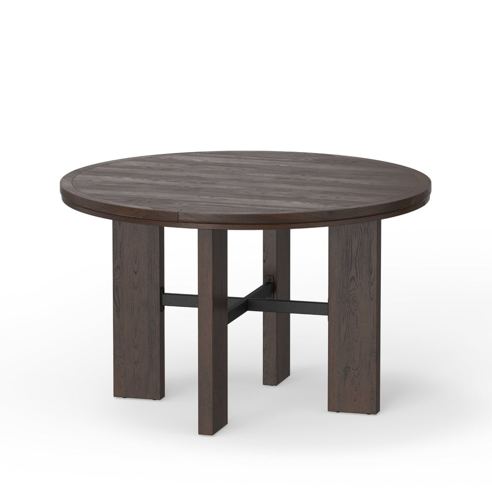 English Elm Gorman Round Walnut Game Dining Table with Reversible Top and Scandinavian Legs B050P412220
