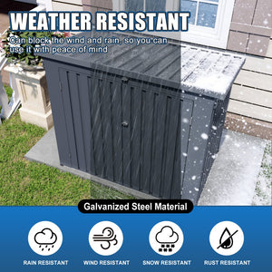 English Elm Outdoor Metal Trash Bin Enclosure for Two Cans Waterproof Powder-coated Yard Shed W3213P445772