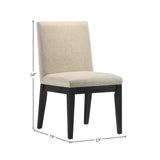 English Elm Beige and Black Padded Side Chair (Set Of 2)