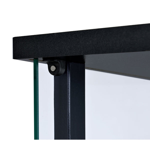 English Elm Callie Black Glass Curio Cabinet with 3 Shelves - Sleek Tempered Glass Door, Stylish Storage Display B062P328663