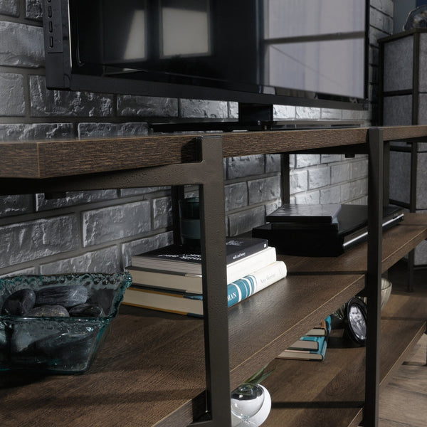 English Elm Credenza, Stylish Brown Media Stand For Tvs Up To 54", Durable Design & Versatile Storage Options B356P367965