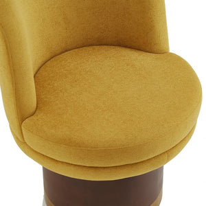 English Elm 360°swivel Chenille Barrel Chair Mid-century Round Seat for Living Room or Bedroom N763P331762L