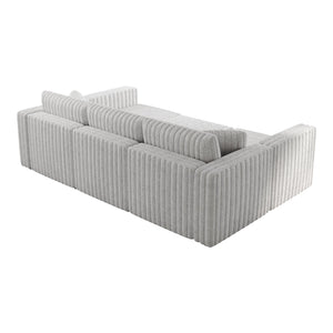 English Elm 106.3" U-Shaped 6-Person Sofa With Ottoman - Stylish Light Gray Modular Design & Hidden Storage Solutions W1767S00013