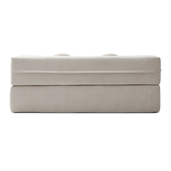 English Elm 2-in-1 Folding Sofa Bed with Plush Foam Support — Convertible Floor Couch to Queen Guest Sleeper khaki W1117P325070