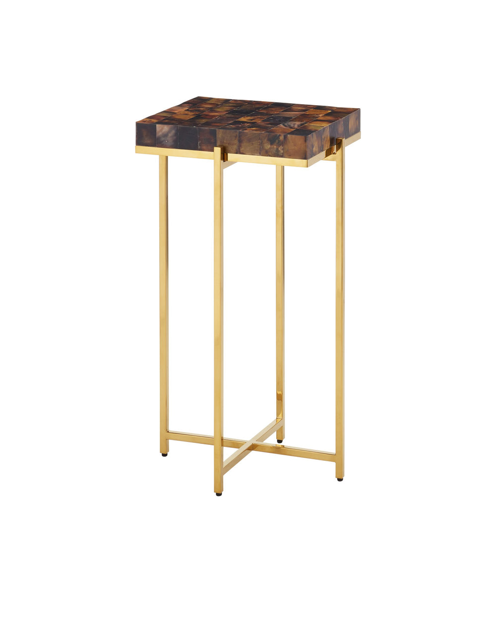 Currey & Company Casey Mother Of Pearl Accent Table – Luxurious Mosaic Shell Design With Chic Brass Frame For Elegance Natural Pen Shell ,Stainless Steel ,Engineered Wood 4000-0226-currey-company