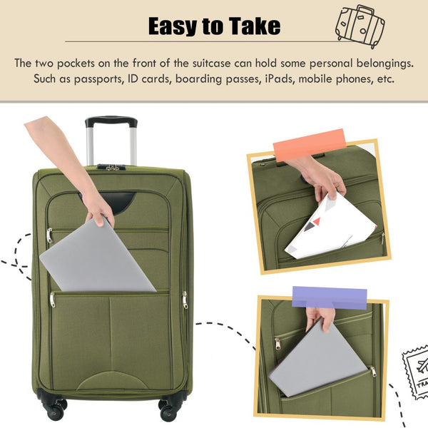 English Elm Softside Expandable 3 Piece Luggage Set with Spinner Wheels Tsa Lock Travel Ready N732P198614Y