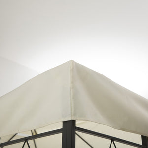 English Elm Outsunny Two-tier Vented Gazebo Replacement Canopy Uv Polyester Cover Cream White W2225P200888