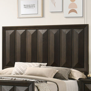 English Elm Beautiful Espresso Wood Panel Queen Bed Set with Two Nightstands for Transitional Bedroom B2741S00897