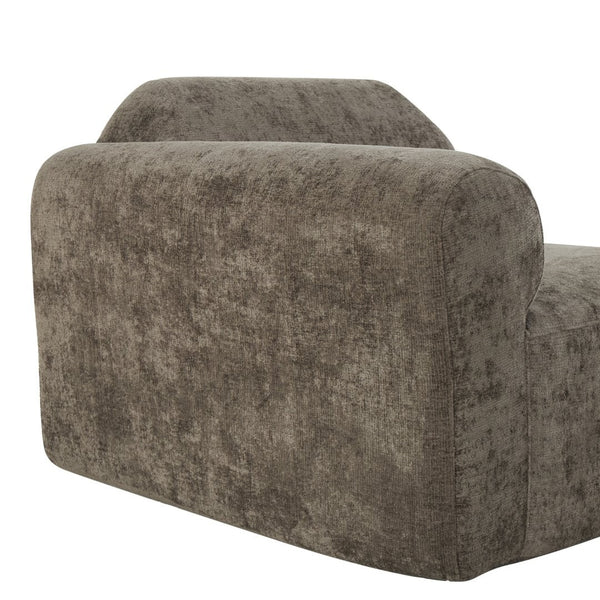 English Elm 111" Curved Sectional Sofa Set Plush Lamb Wool Upholstery Deep Seat Ottoman Lounge Dark Brown N767P371305D