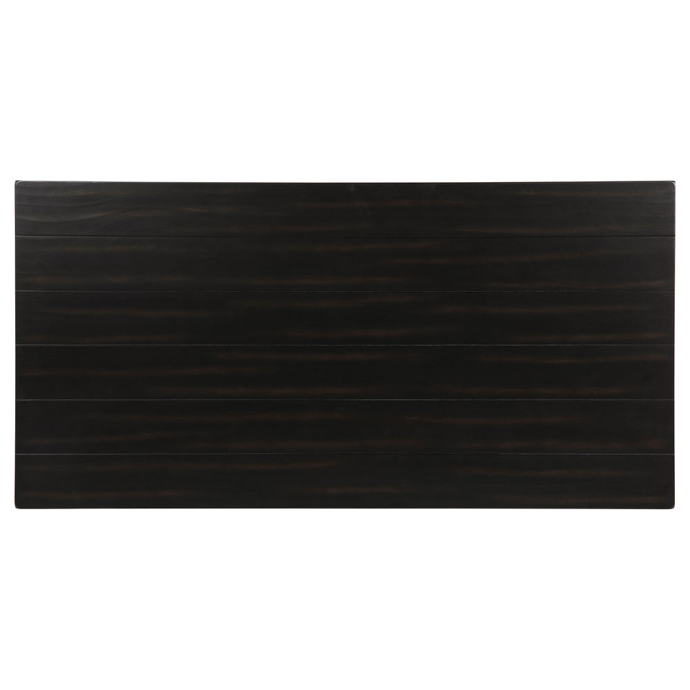English Elm Castleton Distressed Java Wood Coffee Table - Rustic Charm With Storage Shelf For Modern Living B062P375520