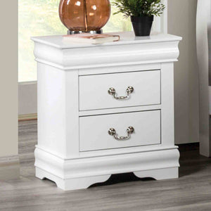 English Elm Light Gray Contemporary Nightstand Solid Rubberwood Dovetail Drawer Bedroom Storage White B2741P433360