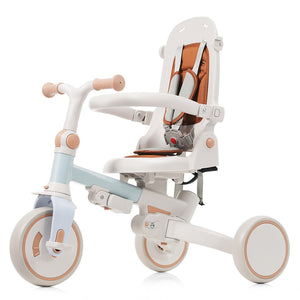 English Elm 7 in 1 Convertible Toddler Trike Aluminum Foldable Push Bike with Canopy for Ages 1 to 6 Blue N726P248345C