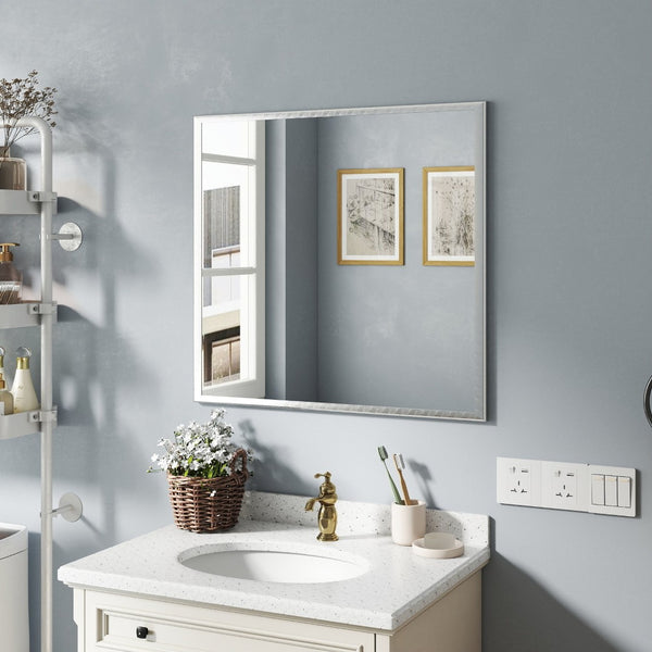 English Elm 80cm Round Float Glass Wall Mirror Polished Edge Vanity Bathroom Hallway Decor White W3151P265960