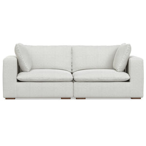 English Elm Jasmine 2 Seater Sofa - Oversized Loveseat In Cloud Grey Fabric, Family-Friendly Comfort & Style B136P199232