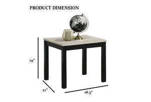 English Elm Light Gray 3pc Table Set – Faux Marble Wood Tops, Solid Wood Legs, Contemporary Living Room Trio B2741P391798