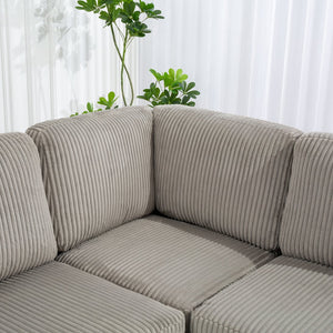 English Elm Convertible Sectional Sofa With Storage Ottoman, Usb Ports & Cupholders For Modern Living Rooms W3098S00033