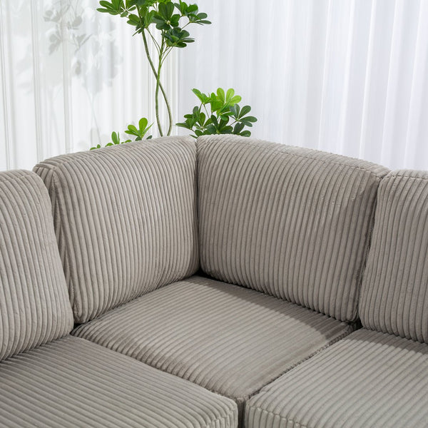 English Elm Convertible Sectional Sofa With Storage Ottoman, Usb Ports & Cupholders For Modern Living Rooms W3098S00033