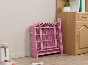 English Elm Dog Playpen 8 Panel Heavy Duty Iron Pet Enclosure Foldable Indoor Outdoor Exercise Pen Pink W368P233998