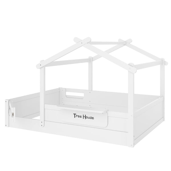 English Elm Twin Low Loft Bed Solid Pine Frame with Built-in Led Lighting and Storage Shelves Light White W1580P396332