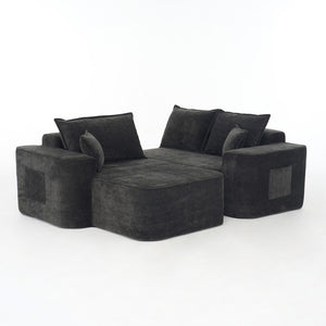English Elm L Shaped Chenille Sectional with Deep Seats Modular Cloud Sofa for Living Room W3163S00104