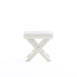 English Elm Abigail Velvet Accent Bench In Cream - Chic, Compact & Comfortable Seating For Any Room Decor B365P398205