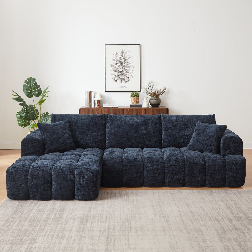English Elm Chenille L-Shape Oversized Sofa - Luxury Minimalist Sleeper Couch For Living Rooms & Apartments! W2339S00039