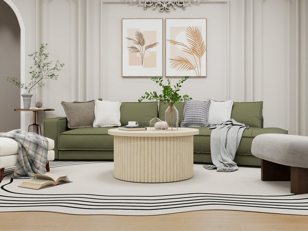English Elm Coffee Table - Modern Round Accent Table With Flip-Top Design For Small Spaces & Living Rooms W688P248119