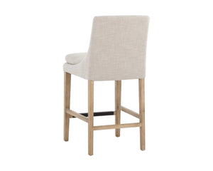 Sunpan ROSINE Counter Stool - Effie Flax Upholstered Design with Solid Birch Legs for Modern Comfort & Style 108584