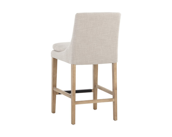 Sunpan ROSINE Counter Stool - Effie Flax Upholstered Design with Solid Birch Legs for Modern Comfort & Style 108584