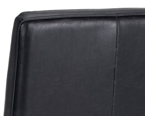 Sunpan Spyros Modern Dining Chair Set of 2 - Sleek Black Powder Coated Steel Frame with Faux Leather Elegance Coal Black